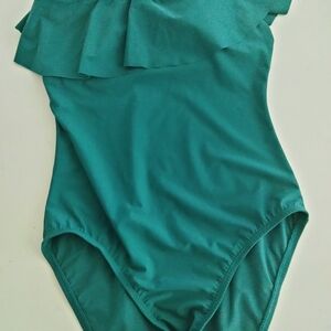 Tommy Bahama Emerald Ruffle One Piece Swimsuit